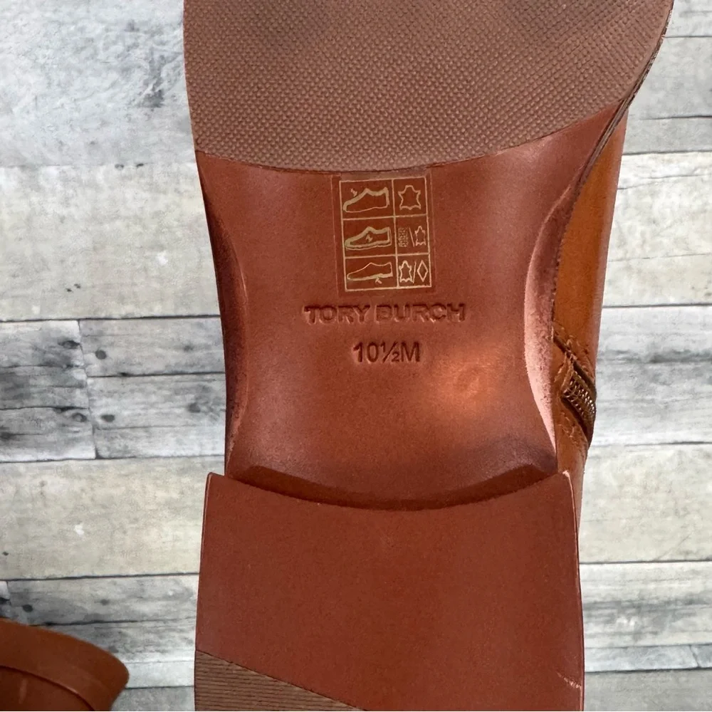 TORY BURCH EVERLY STRAP RIDING BOOTS - SIERRA TAN - SIZE - 10.5 M